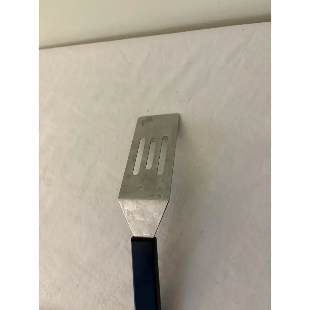 Vintage Pampered Chef Mini Slotted Stainless Spatula Flipper Turner Logo 7.5
